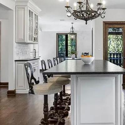 Set Of 4 Wrought Iron Counter Height Stools