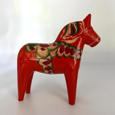 Nils Olsson Swedish Dala Horse Hand Crafted Painted Wood Sweden