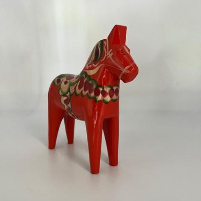 Nils Olsson Swedish Dala Horse Hand Crafted Painted Wood Sweden