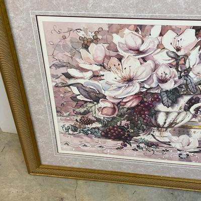 Large Framed Floral Art - No Glass