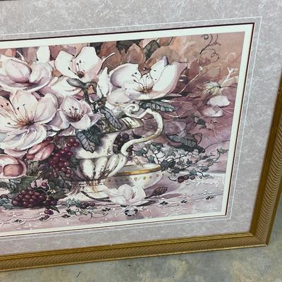 Large Framed Floral Art - No Glass