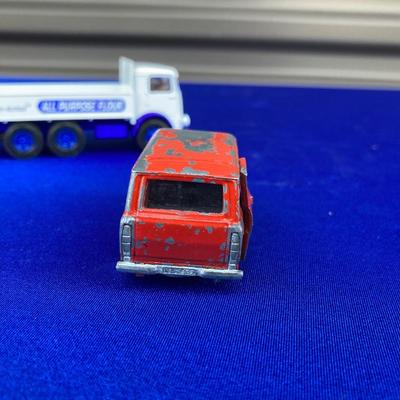 COOL OLD TIN CAR, FORD TRANSIT MADE IN ENGLAND AND MACK TRUCK