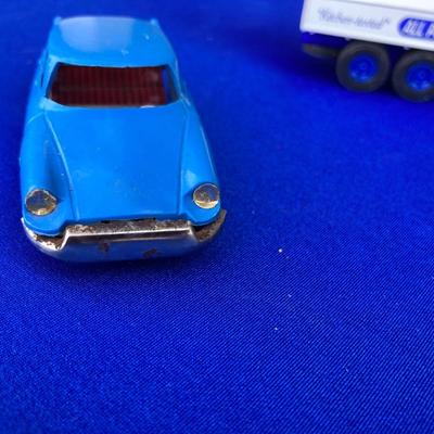COOL OLD TIN CAR, FORD TRANSIT MADE IN ENGLAND AND MACK TRUCK