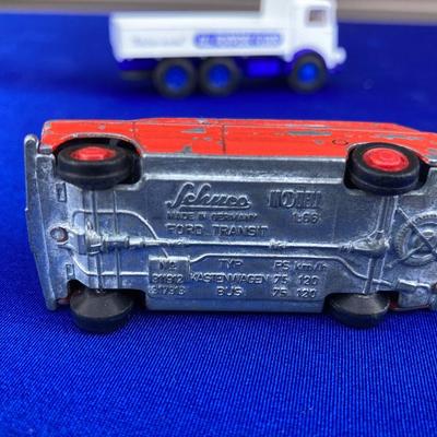 COOL OLD TIN CAR, FORD TRANSIT MADE IN ENGLAND AND MACK TRUCK