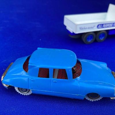 COOL OLD TIN CAR, FORD TRANSIT MADE IN ENGLAND AND MACK TRUCK