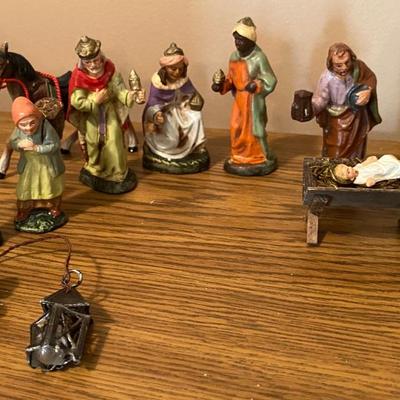 Vintage German Nativity Scene with Homemade Stable
