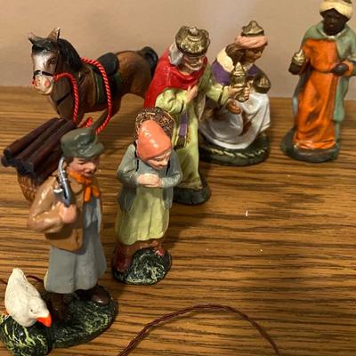 Vintage German Nativity Scene with Homemade Stable