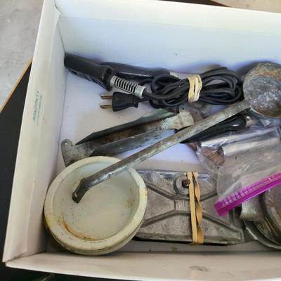 Vintage Lead Soldier Smelting Molds & Ankle Weights