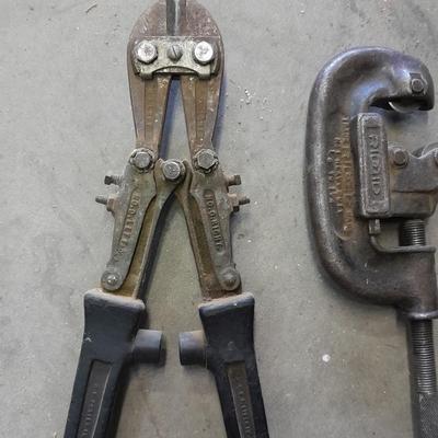 Pipe cutters, and a pair of Bolt Cutters