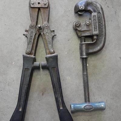 Pipe cutters, and a pair of Bolt Cutters