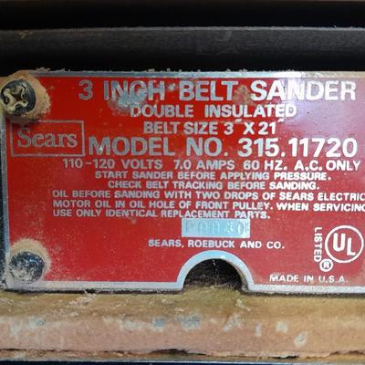 Craftsman 3-inch belt sander, and 1/2 in hammer drill