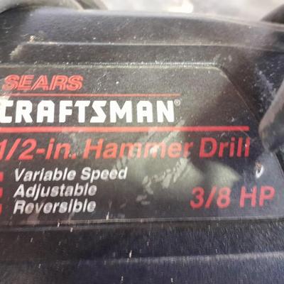 Craftsman 3-inch belt sander, and 1/2 in hammer drill