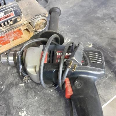 Craftsman 3-inch belt sander, and 1/2 in hammer drill