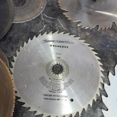Variety of different sized saw blades