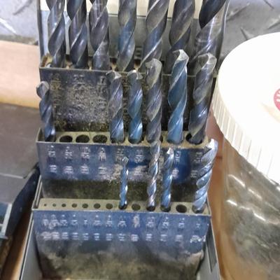 3/8-inch electric drill with an assortment of drill bits