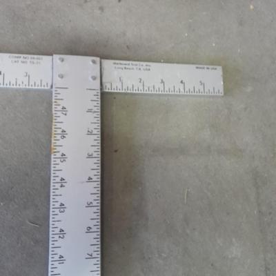 Aluminum bar Clamps, hand saw, level and metal T