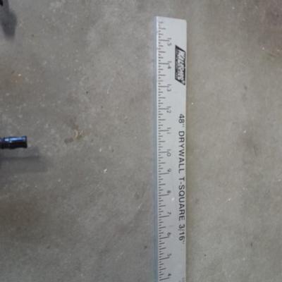 Aluminum bar Clamps, hand saw, level and metal T