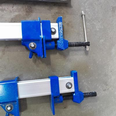 Aluminum bar Clamps, hand saw, level and metal T