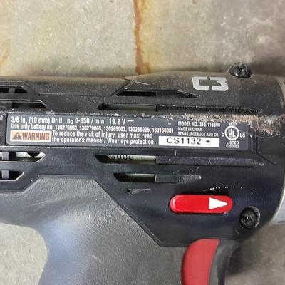 Craftsman 19,2 volt battery pack with Craftsman 3/8 in Drill 19.2 volts