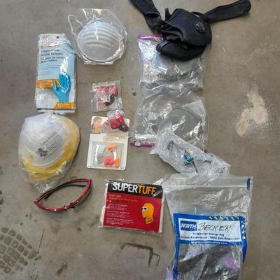 Safety gear, hard hat, masks, safety glasses, ear plugs, and more