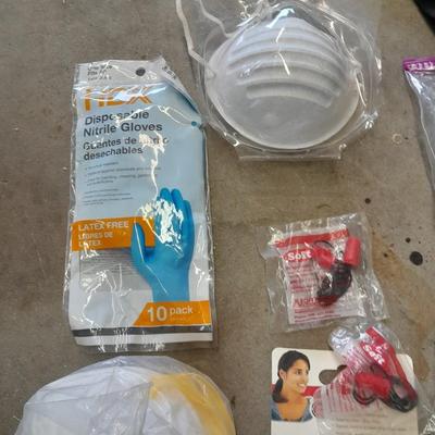 Safety gear, hard hat, masks, safety glasses, ear plugs, and more