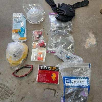 Safety gear, hard hat, masks, safety glasses, ear plugs, and more