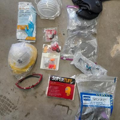 Safety gear, hard hat, masks, safety glasses, ear plugs, and more