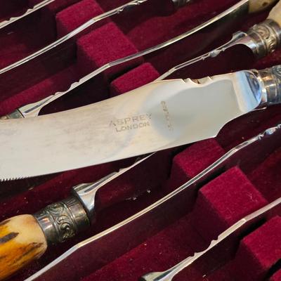 Set of 12 Asprey London Stainless Steel Knives