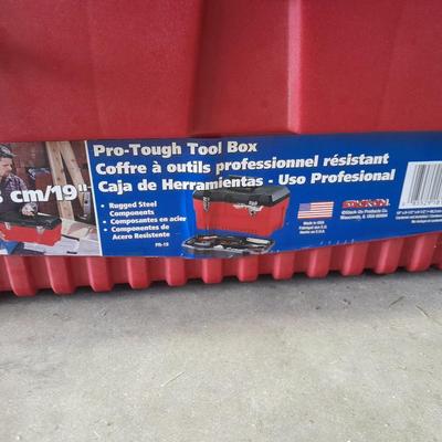 Pro Tough toolbox with assortment of tools