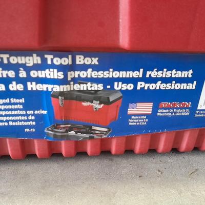 Pro Tough toolbox with assortment of tools