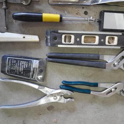 Soft sided Craftsman tool bag with an assortment of tools