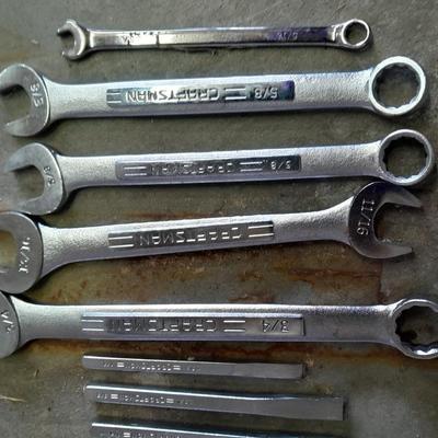 All Craftsman tools, magnetic holder, tape measure, wrenches, chisels and taps