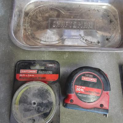 All Craftsman tools, magnetic holder, tape measure, wrenches, chisels and taps