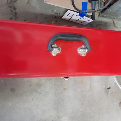 Husky toolbox with tray and a grouping of hand tools