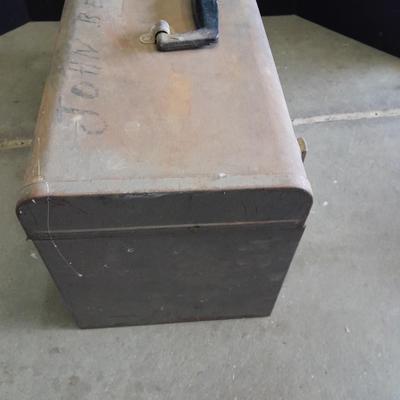 Old Craftsman toolbox with assortment of older tools