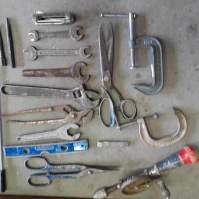 Old Craftsman toolbox with assortment of older tools