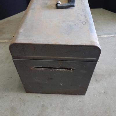 Old Craftsman toolbox with assortment of older tools