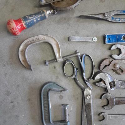 Old Craftsman toolbox with assortment of older tools