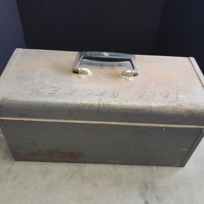 Old Craftsman toolbox with assortment of older tools