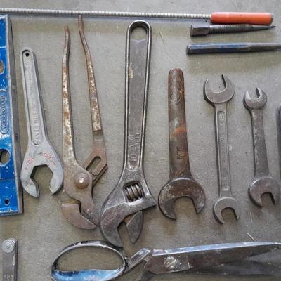 Old Craftsman toolbox with assortment of older tools