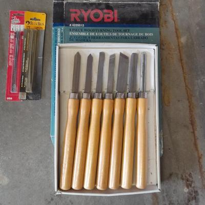 Ryobi Chisels, buck saw, hack saw with blades