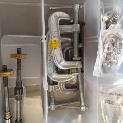 Lots of home repair hardware and small tools