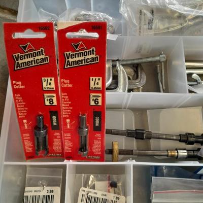 Lots of home repair hardware and small tools