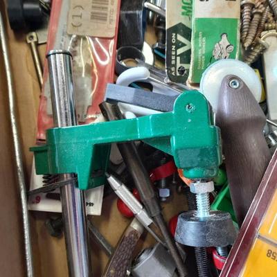 Lots of home repair hardware and small tools