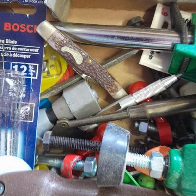 Lots of home repair hardware and small tools