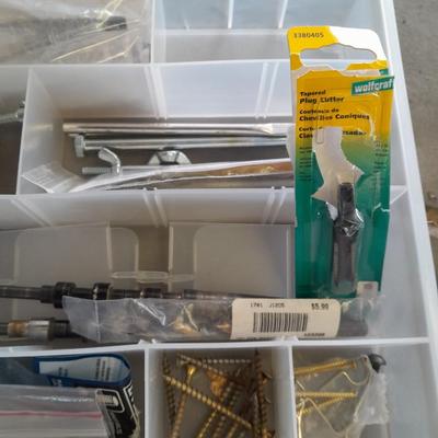 Lots of home repair hardware and small tools