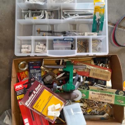 Lots of home repair hardware and small tools
