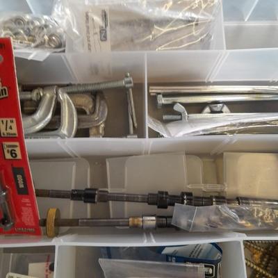 Lots of home repair hardware and small tools