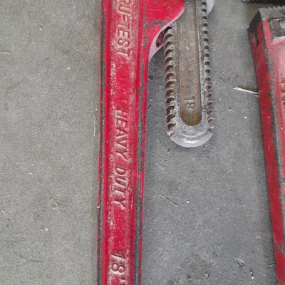 Four pipe wrenches