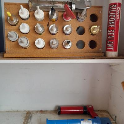 Calking guns and Caulk organizer